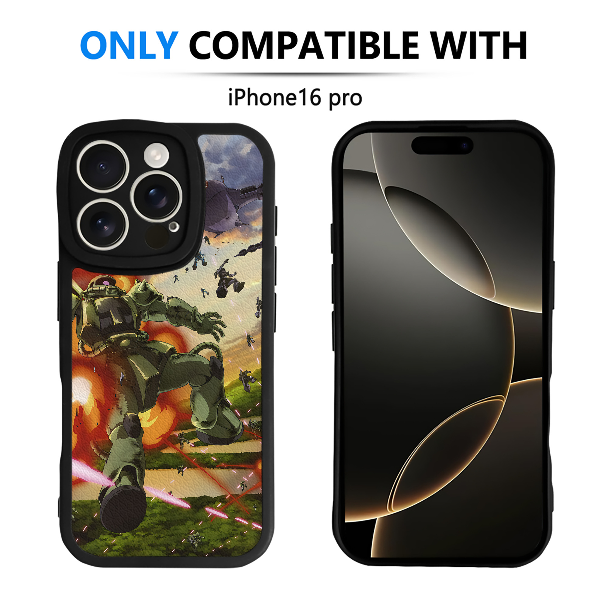 （画像用） 機動戦士ガンダム Mobile Suit Gundam 【iPhone 16シリーズ対応】シリコンスマホケース（レザー調） 材質：シリコン